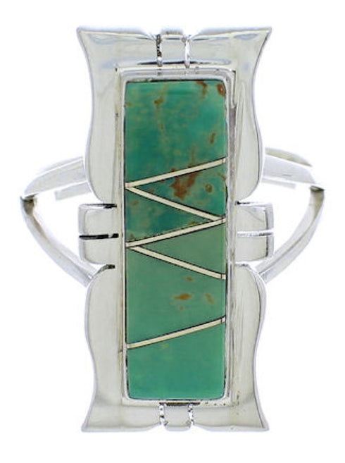 Southwestern Jewelry Turquoise Sterling Silver Ring Size 7-1/2 MX23554